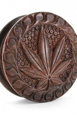 Wooden Grinder Carved Cannabis