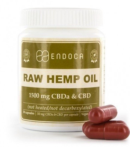 Endoca Raw Hemp Oil Capsules (15% CBD + CBDA)